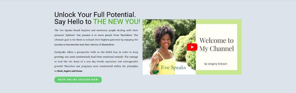 Eve Speaks — Welcome to My Channel by Angela Gibson. Heal, Aspire, and Grow