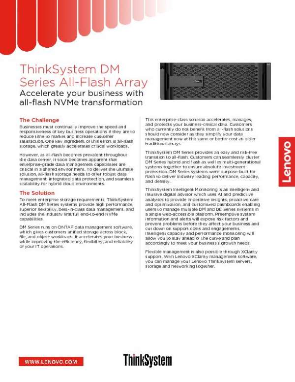 ThinkSystem DM Series All-Flash Array