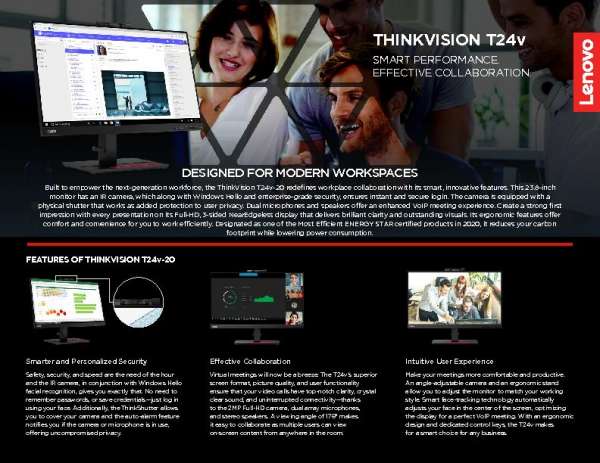 ThinkVision T24v-20. Smart Performance. Effective Collaboration