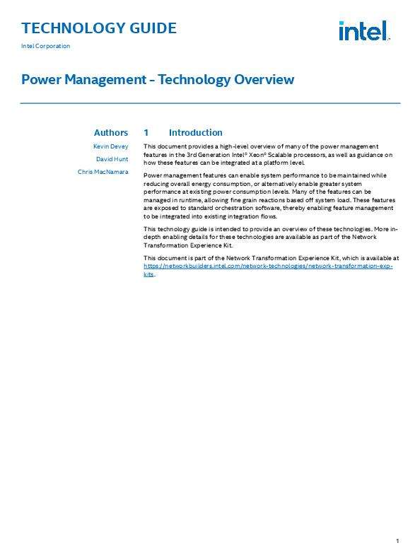  Power Management – Technology Overview