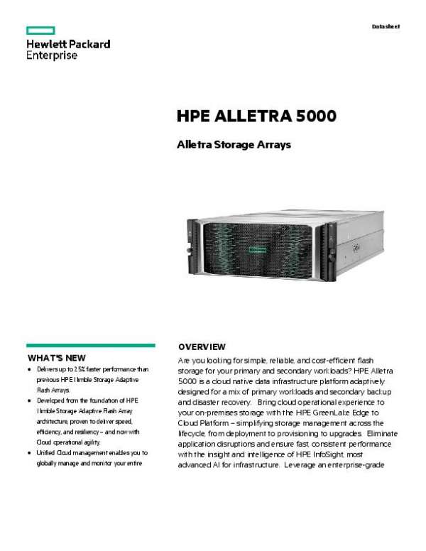 HPE 5000 Data Sheet