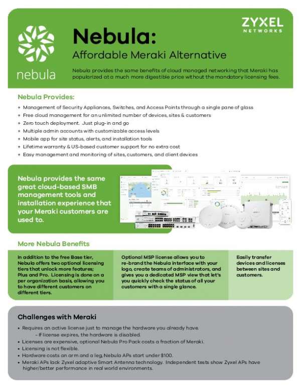 Nebula: Affordable Meraki Alternative