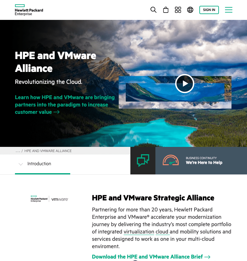 HPE and VMware Alliance