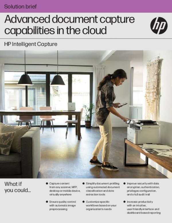 HP Intelligent Capture — Advanced Document Capture Capabilities in the Cloud