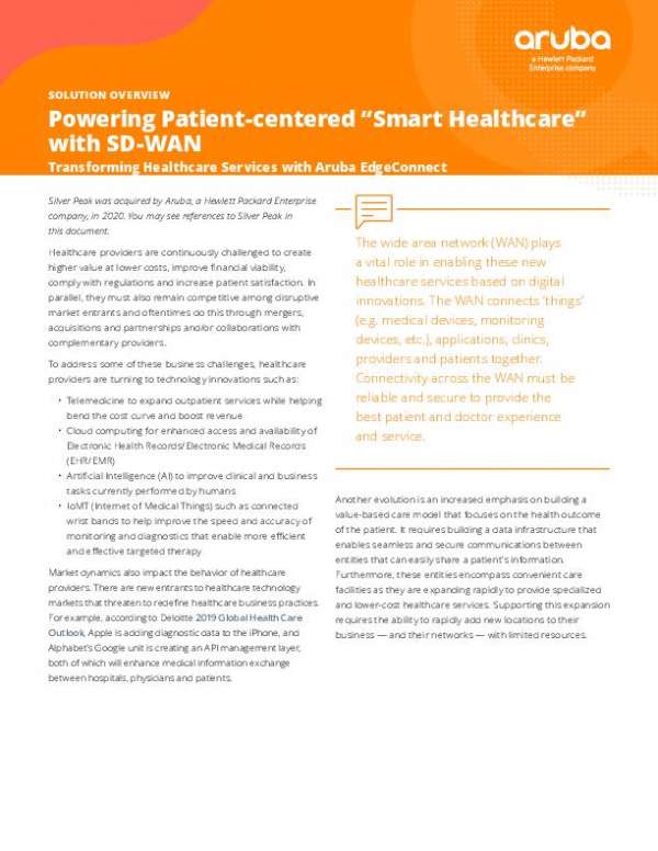 Powering Patient-centered ‘Smart Healthcare’ with SD-WAN