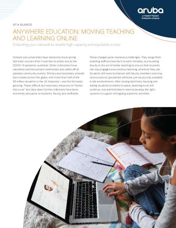 Anywhere Education: Moving Teaching and Learning Online