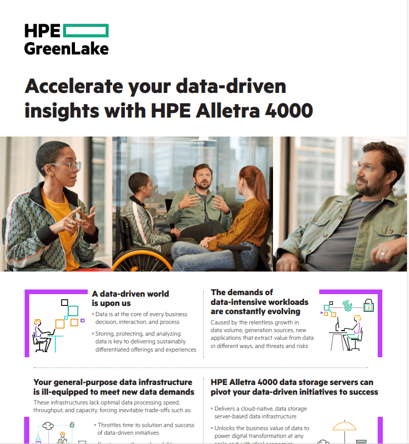 Accelerate your data-driven insights with HPE Alletra 4000