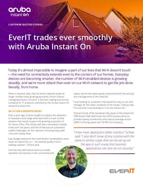 EverIT trades ever smoothly with Aruba Instant On