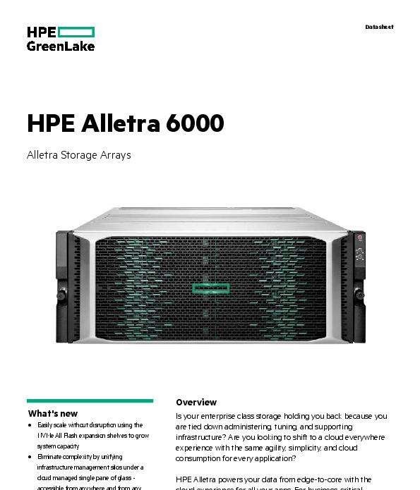 HPE Alletra 6000: Alletra Storage Arrays