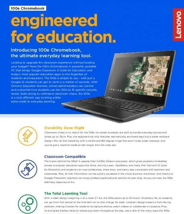 Lenovo 100E Chromebook Datasheet