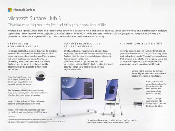 Microsoft Surface Hub 3 Solution Brief