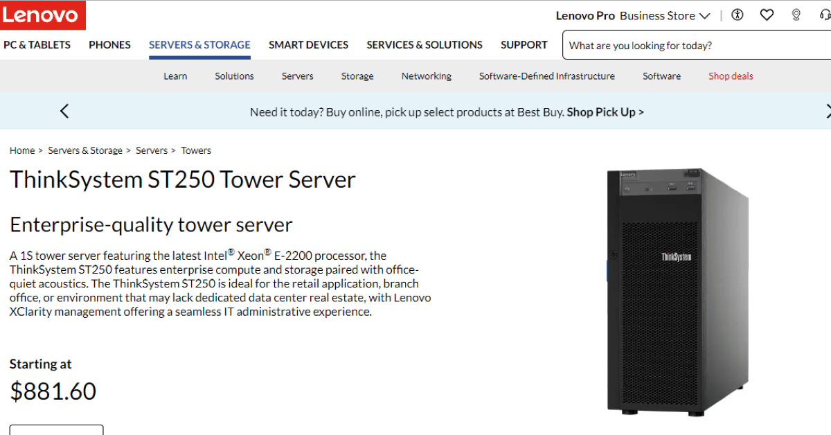 Harness enterprise-level server power with the #Lenovo ThinkSystem ST250 tower server! 👀 Visit this link to take a 3D tour and learn what makes this server such a powerhouse. To order yours, contact Abrahams Consulting LLC.