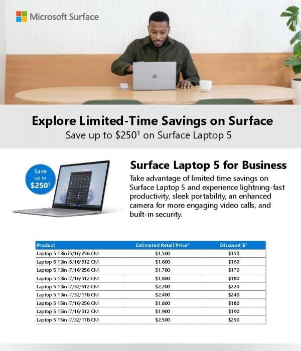 Save with Microsoft Promo on Surface Laptop 5