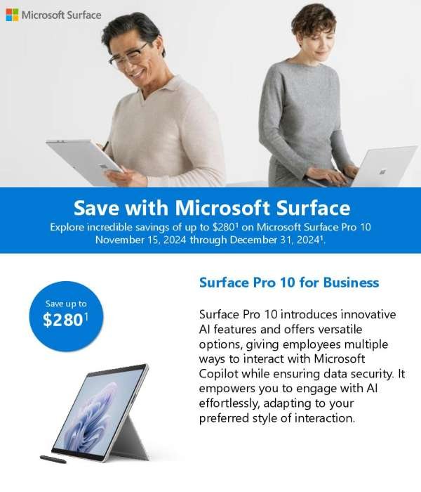 New Savings on Surface Pro 10