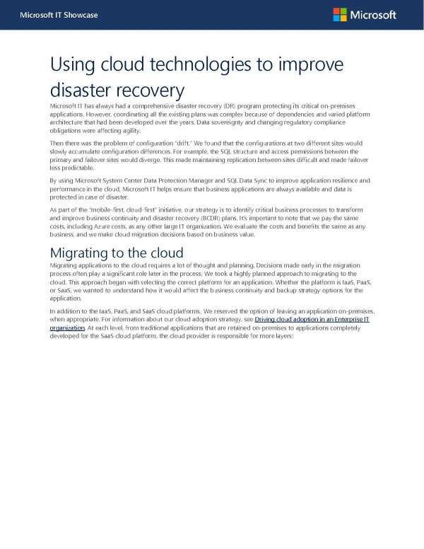 Read more about the article Using cloud technologies to improve disaster recovery