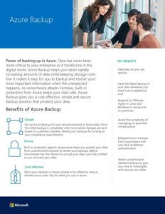 Read more about the article Azure Backup datasheet