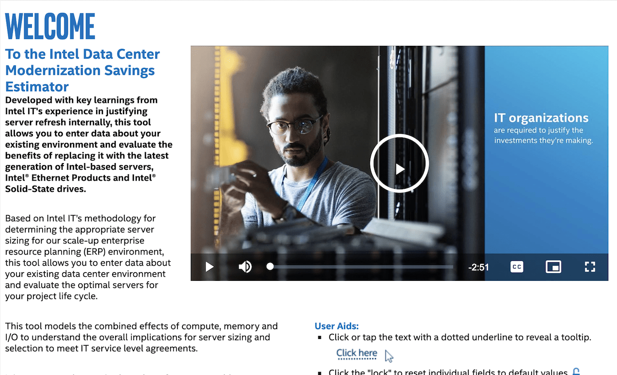 You are currently viewing Intel® Data Center Modernization Savings Estimator