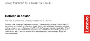 Read more about the article Lenovo™ ThinkCentre® Tiny-in-One 22, Tiny-in-One 24