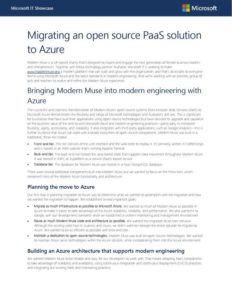 Read more about the article Migrating an open source PaaS solution to Azure