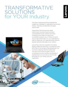 Read more about the article Lenovo Transformative Solutions for Your Industry