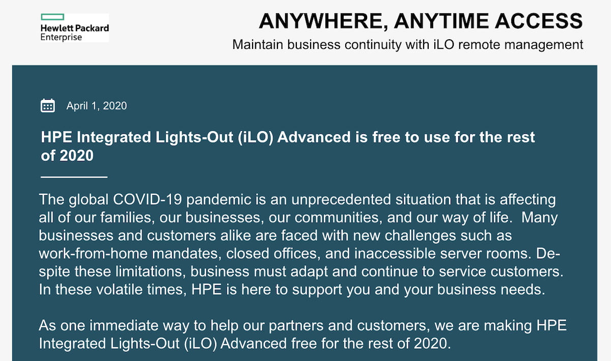 You are currently viewing HPE Integrated Lights-Out (iLO) Advanced – Anywhere, Anytime Access