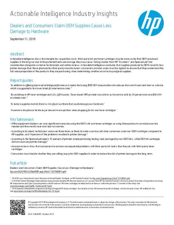 You are currently viewing Dealers and Consumers Claim OEM Supplies Cause Less Damage to Hardware