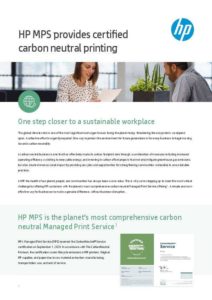Read more about the article HP MPS Provides Certified Carbon Neutral Printing
