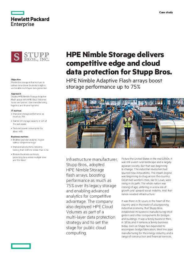 You are currently viewing HPE Nimble Storage delivers competitive edge and cloud data protection for Stupp Bros