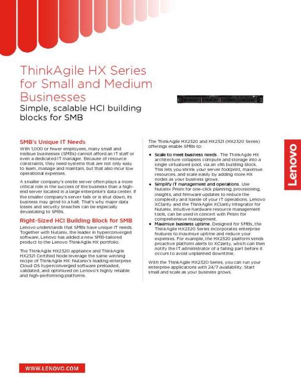 You are currently viewing ThinkAgile HX Series for Small and Medium Businesses