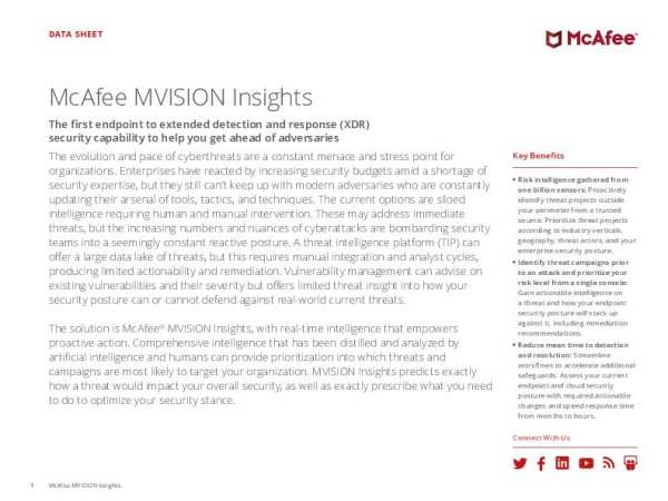 You are currently viewing McAfee MVISION Insights