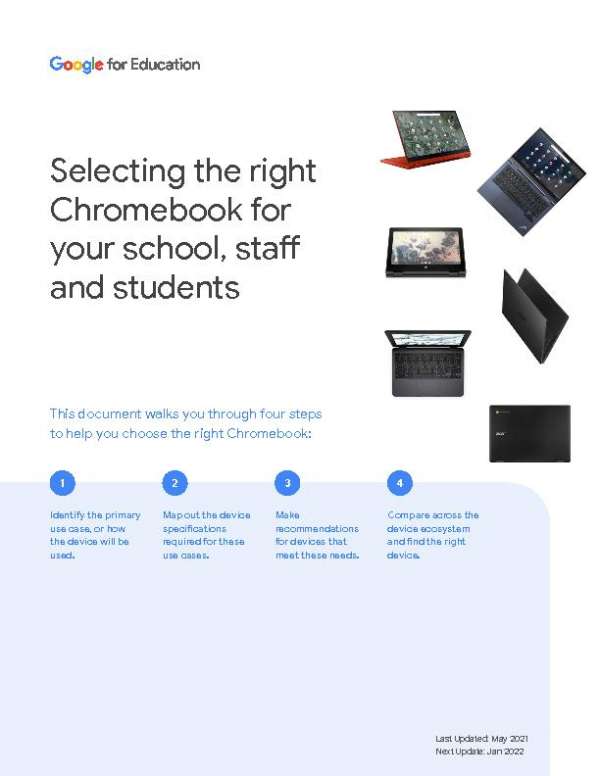 You are currently viewing Selecting the right Chromebook for your school, staff and students