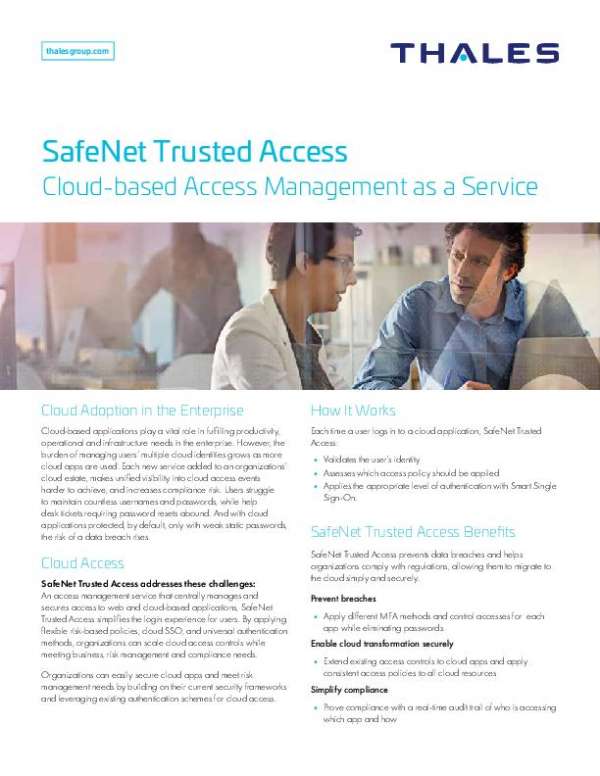 You are currently viewing SafeNet Trusted Access – Cloud-based Access Management as a Service