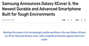 Read more about the article Samsung Announces Galaxy XCover 5