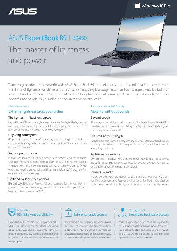 You are currently viewing ASUS ExpertBook B9 | B9450: The Master of Lightness and Power