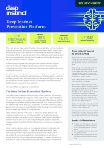 Read more about the article Deep Instinct Prevention Platform