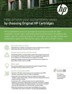 Read more about the article Help Achieve Your Sustainability Goals By Choosing Original HP Cartridges
