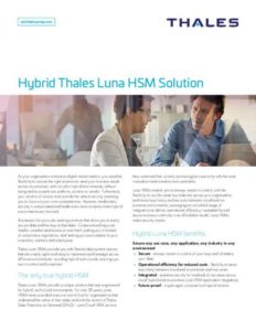 Read more about the article Hybrid Thales Luna HSM Solution