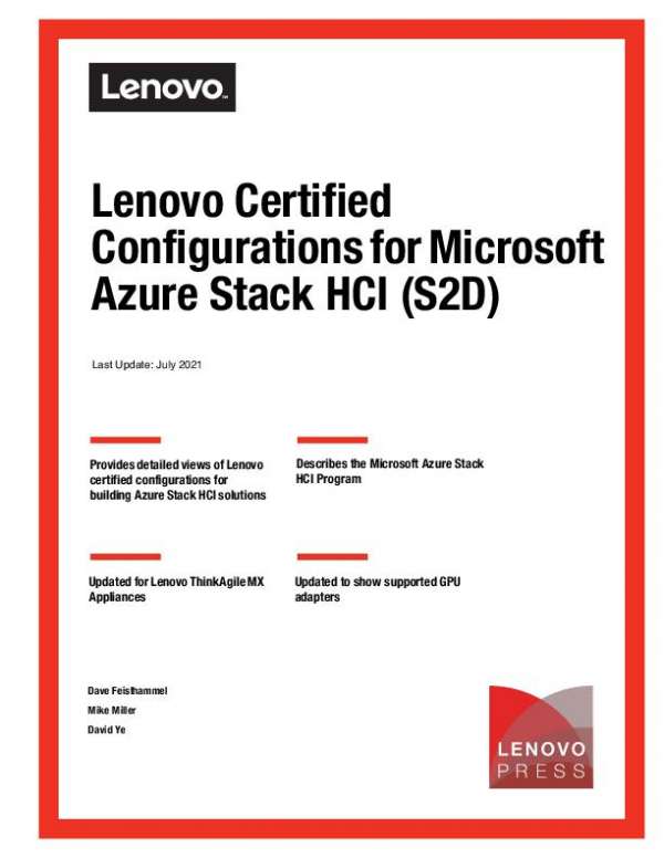 You are currently viewing Lenovo Certified Configurations for Microsoft Azure Stack HCI (S2D)