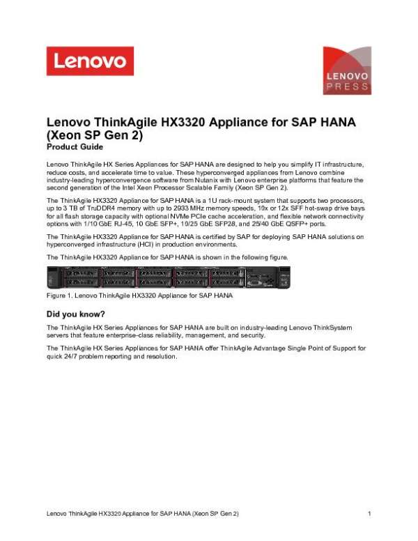 You are currently viewing Lenovo ThinkAgile HX3320 Appliance for SAP HANA