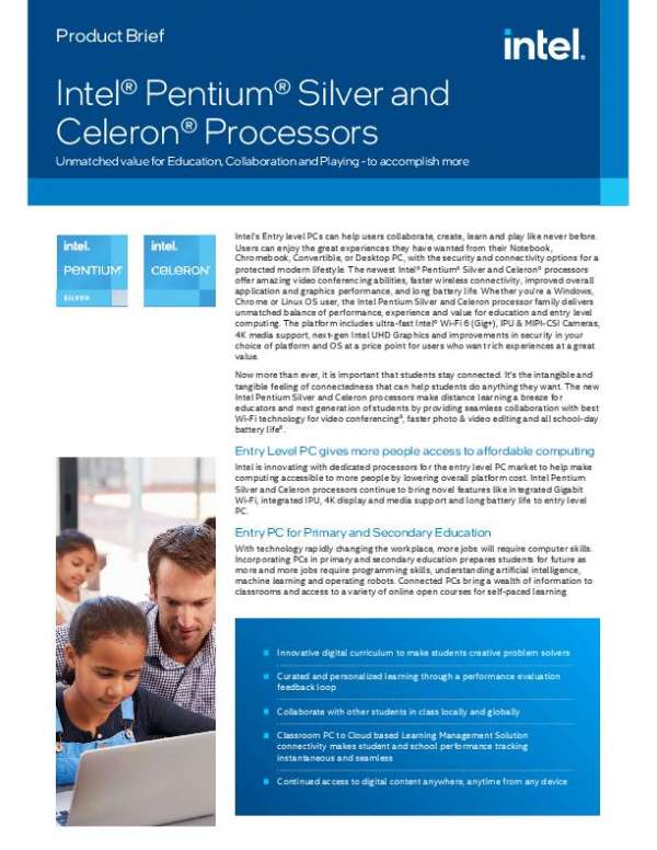 You are currently viewing Intel® Pentium® Silver and Celeron® Processors