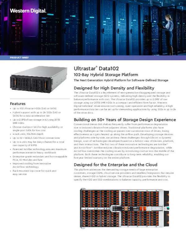 You are currently viewing Ultrastar® Data102 – 102-Bay Hybrid Storage Platform