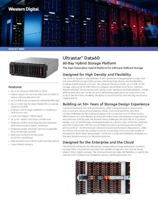 You are currently viewing Ultrastar® Data60 – 60-Bay Hybrid Storage Platform