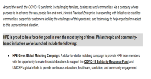 Read more about the article Hewlett Packard Enterprise COVID-19 Response