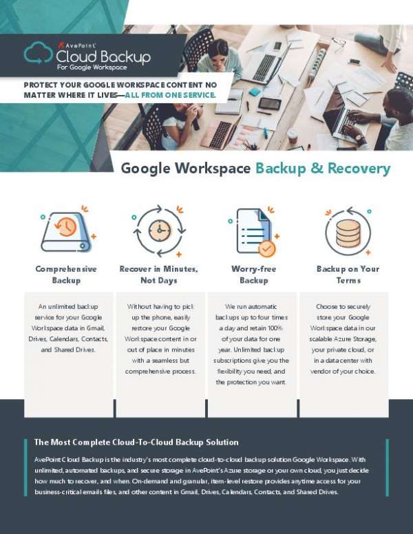 You are currently viewing AvePoint Cloud Backup for Google Workspace