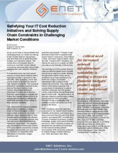 Read more about the article Satisfying Your IT Cost Reduction Initiatives and Solving Supply Chain Constraints