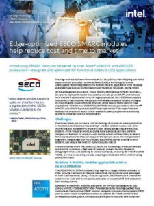 Read more about the article Edge-optimized SECO SMARC modules help reduce cost and time to market 