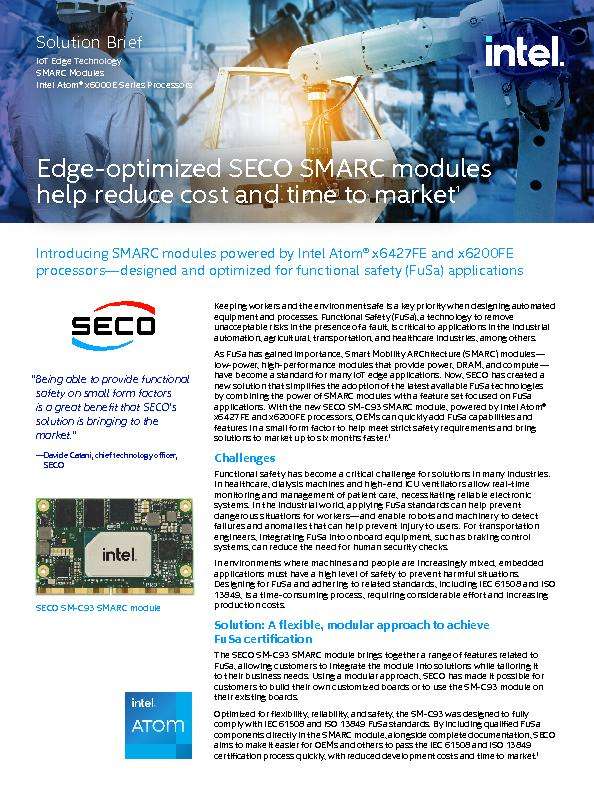 You are currently viewing Edge-optimized SECO SMARC modules help reduce cost and time to market 