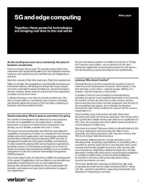 Read more about the article  5G and edge computing