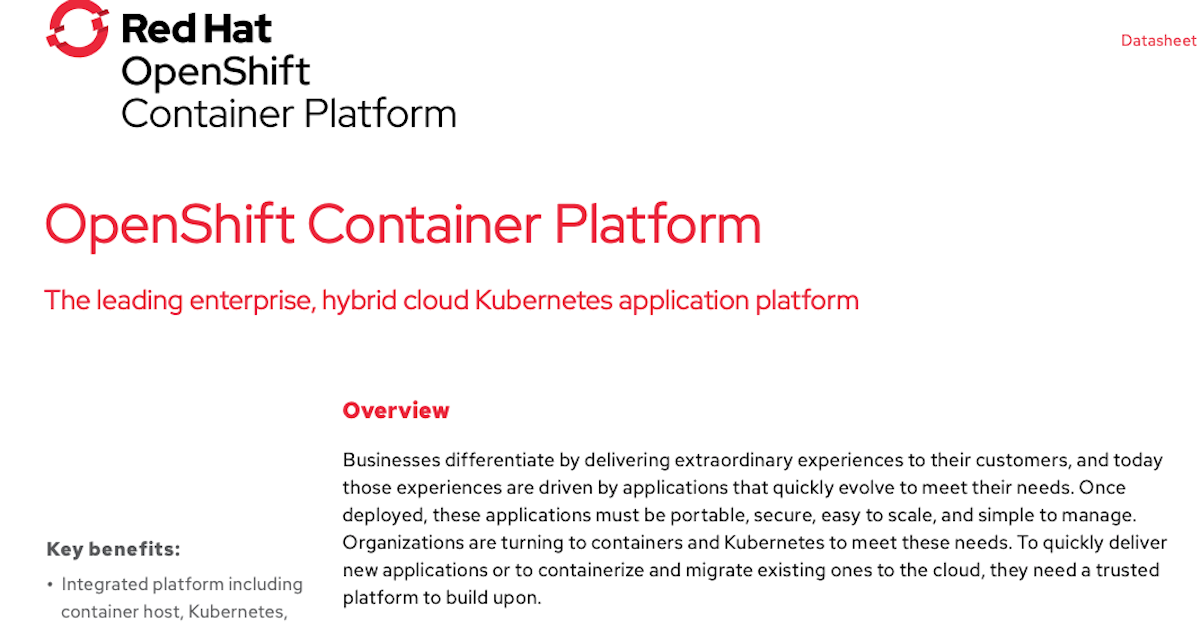 You are currently viewing  Red Hat OpenShift Container Platform