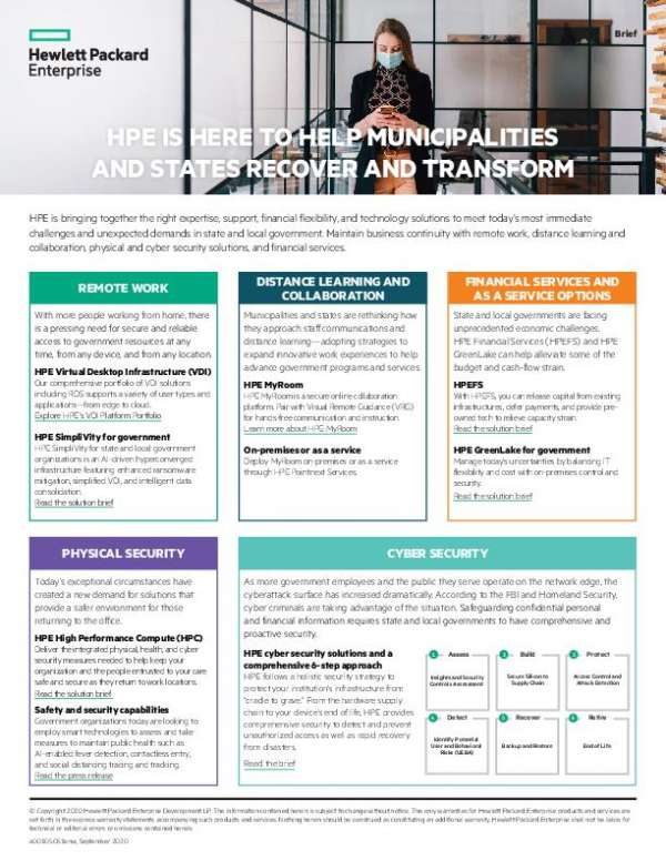 You are currently viewing HPE Is Here to Help Municipalities and States Recover and Transform